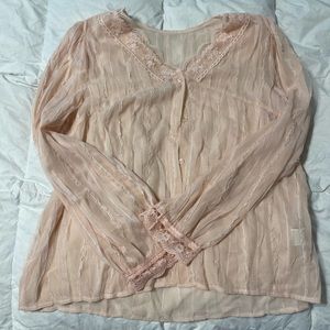 Dusty pink lace blouse